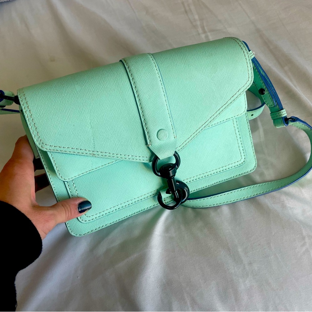 Rebecca Minkoff Mint Green Leather Crossbody Bag